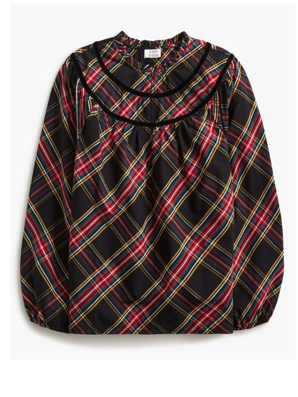 NWT J Crew Tartan poplin top